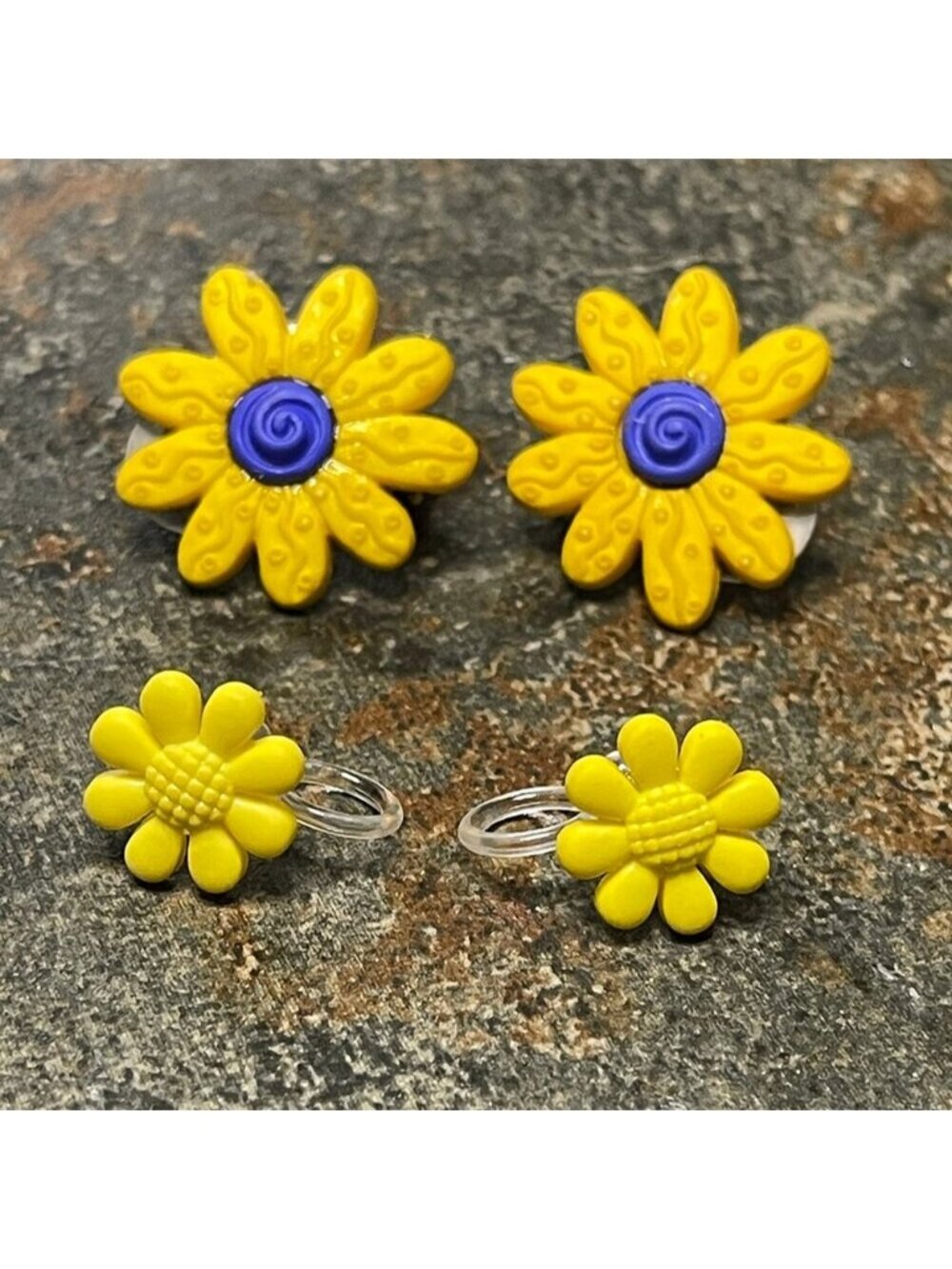 Grandma & Grand-Daughter Floral Clip-On Earrings | 2-Pair | Sotcking Stuffer
